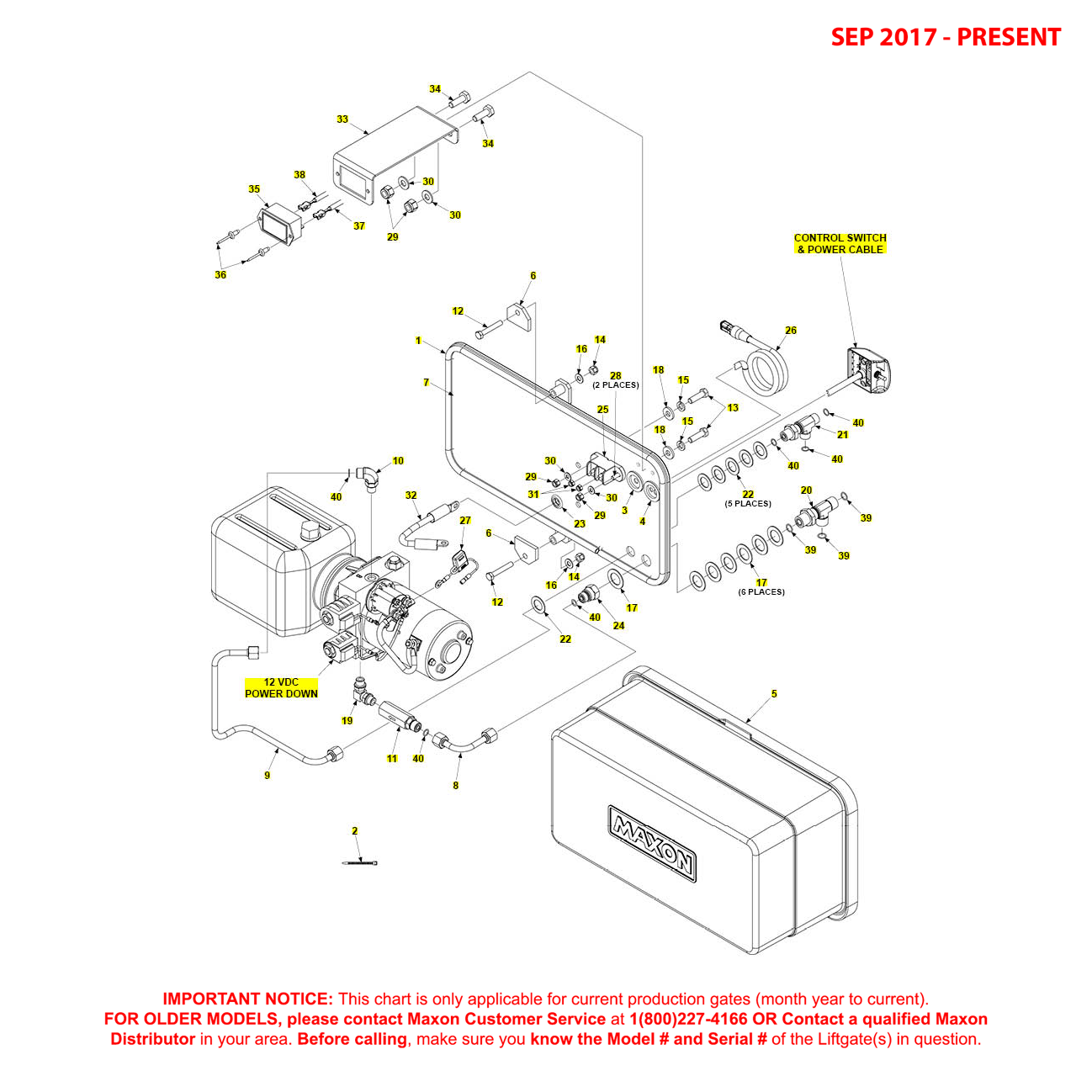 Maxon GPTLR (Sep 2017 - Present) Power Down 12VDC Pump Assembly Diagram