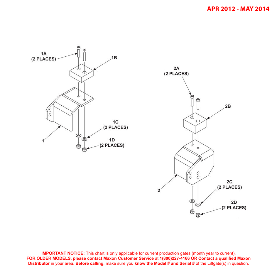 Maxon GPTLR-25 And GPTLR-33 (Apr 2012 - May 2014) Left And Right Platform Seats Diagram