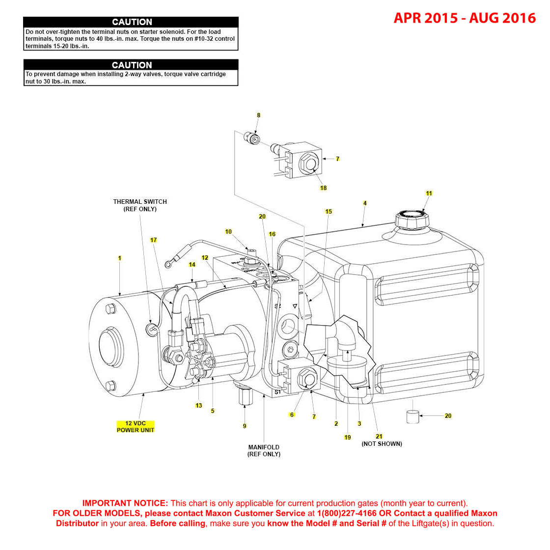 Maxon GPTWR (Apr 2015 - Aug 2016) 12VDC Power Unit Diagram