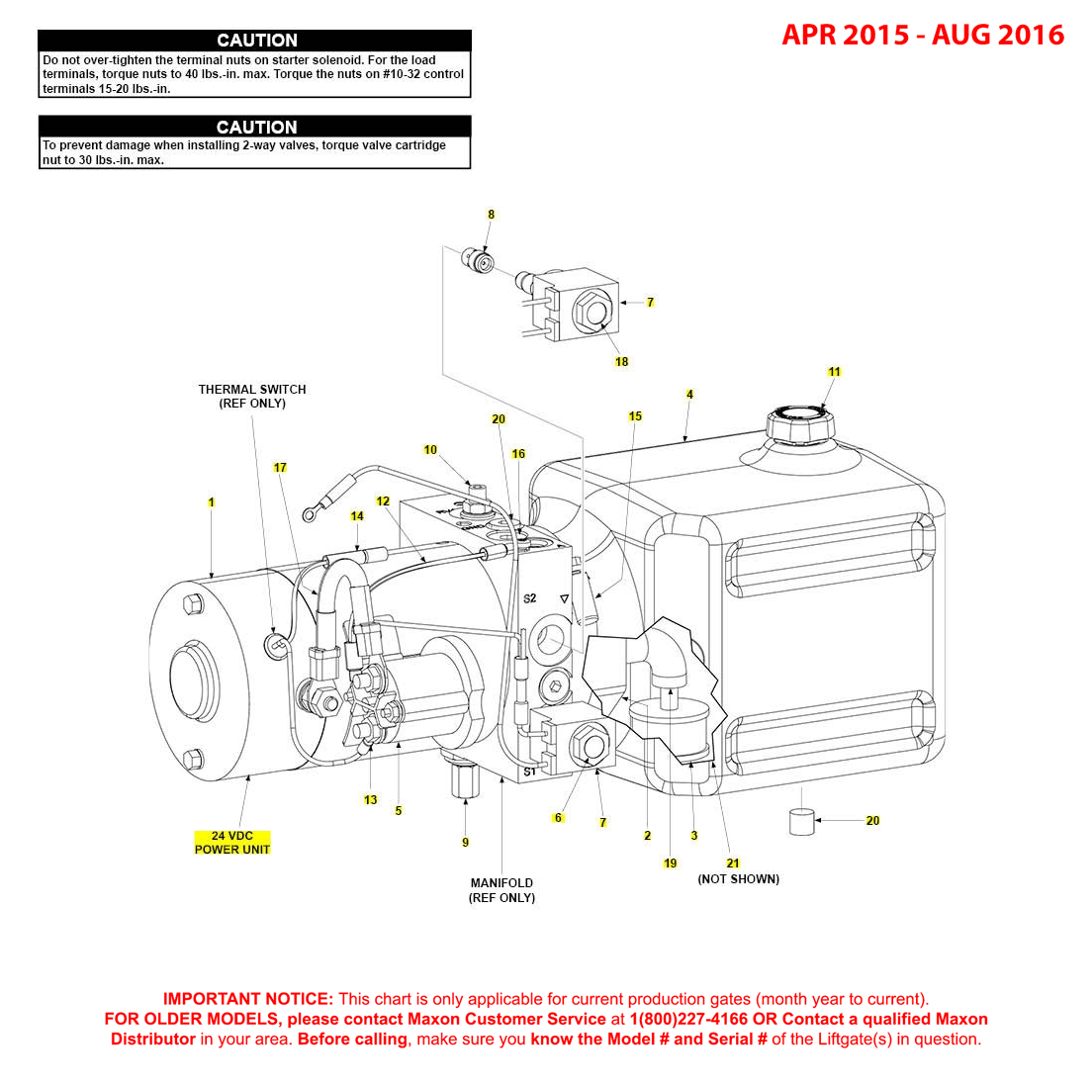 Maxon GPTWR (Apr 2015 - Aug 2016) 24VDC Power Unit Diagram