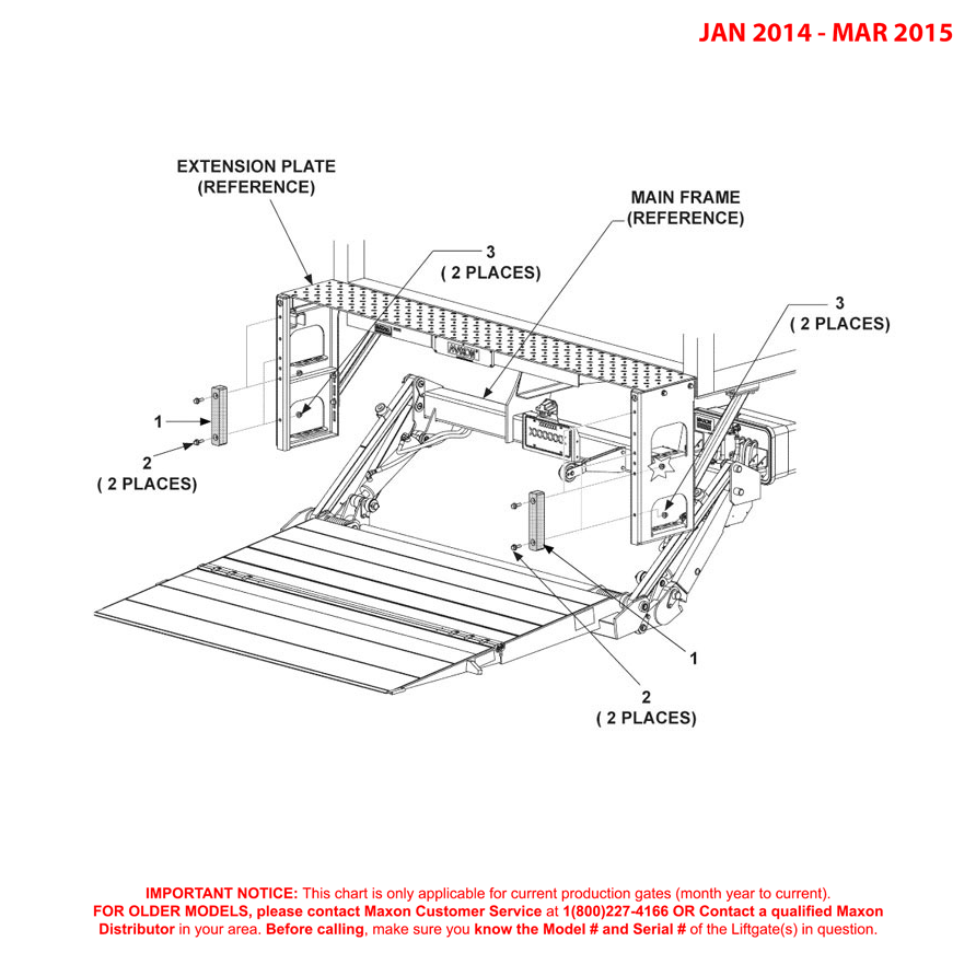 Maxon GPTWR (Jan 2014 - Mar 2015) 7-Inch Rubber Bumpers Diagram