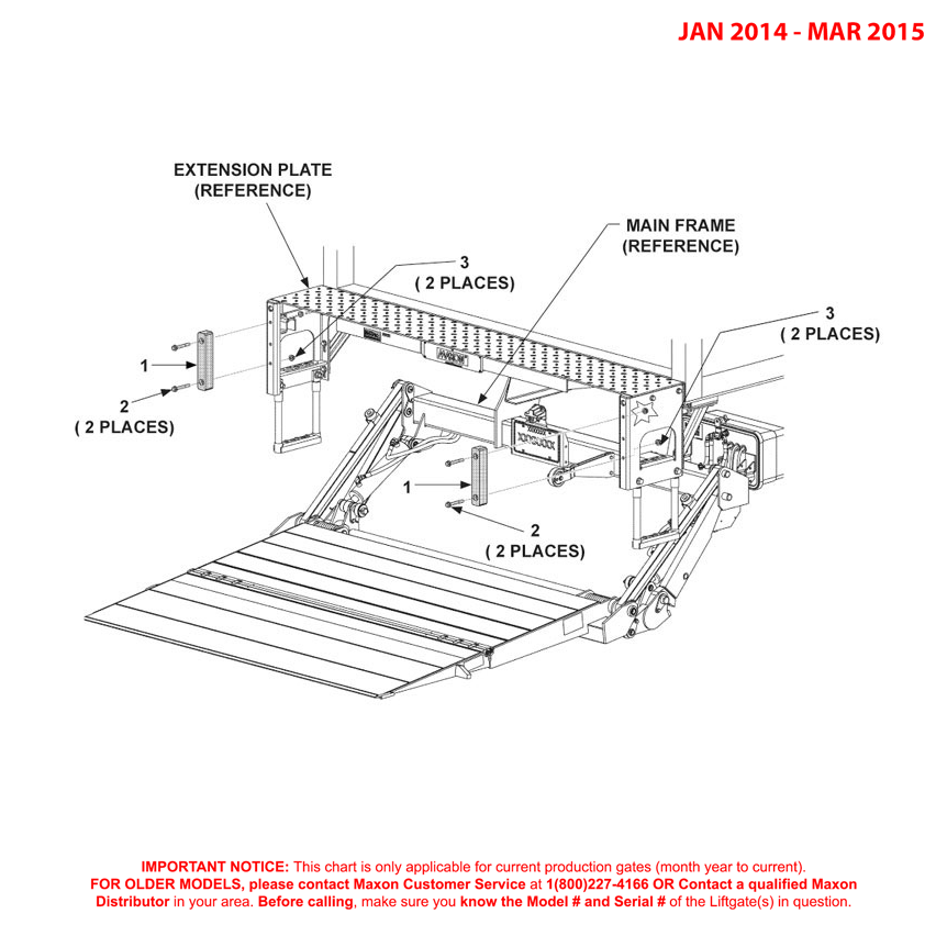 Maxon GPTWR (Jan 2014 - Mar 2015) Flex Step 11-Inch Rubber Bumpers Diagram