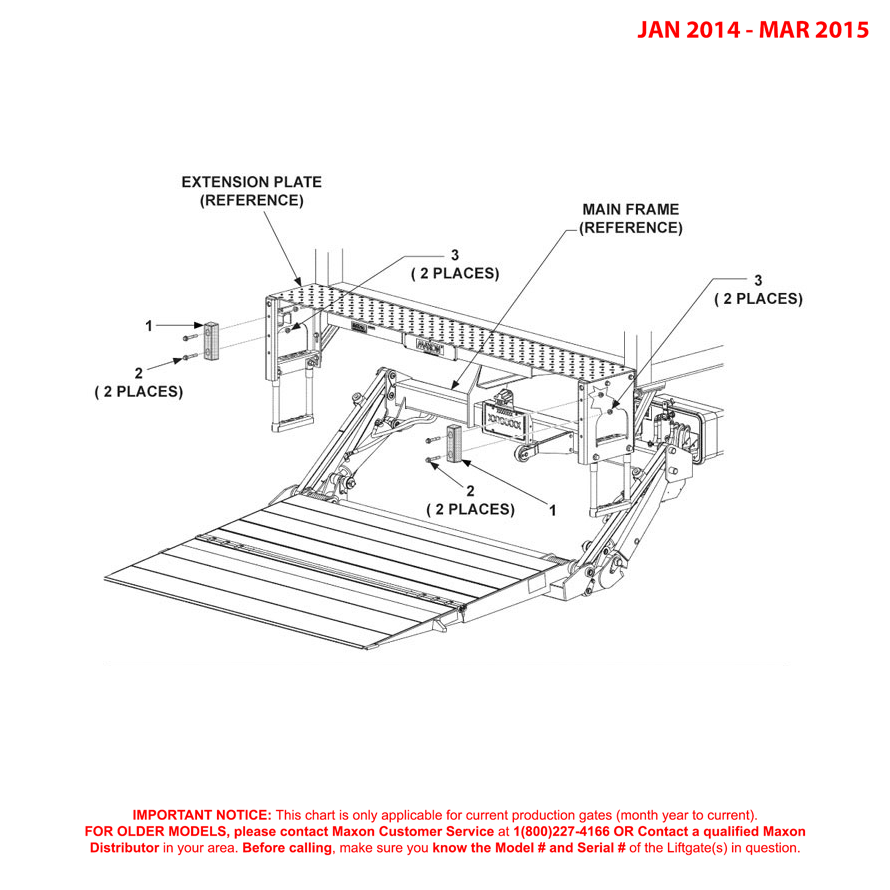 Maxon GPTWR (Jan 2014 - Mar 2015) Flex Step 7-3/4 Inch Rubber Bumpers Diagram