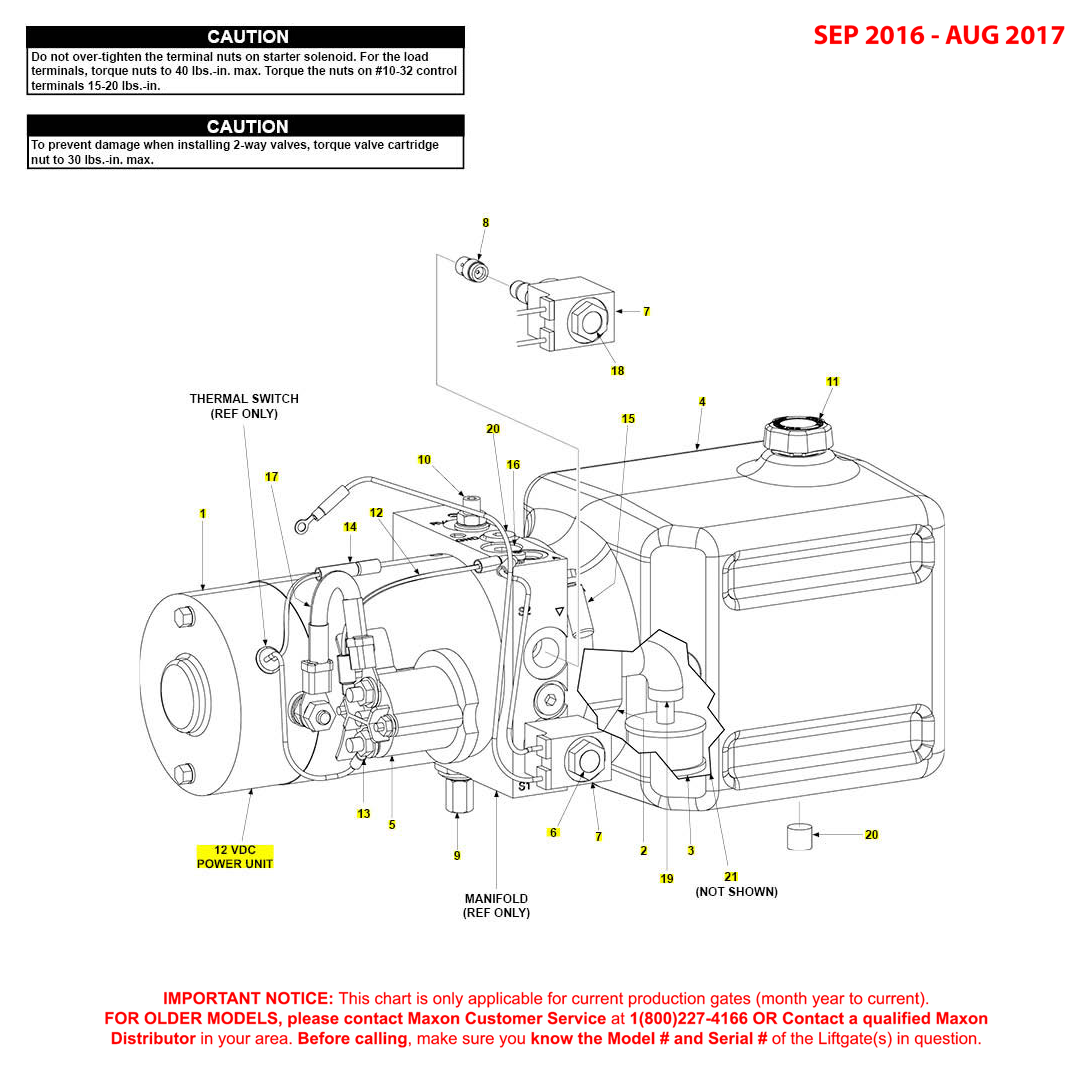 Maxon GPTWR (Sep 2016 - Aug 2017) 12VDC Power Unit Diagram