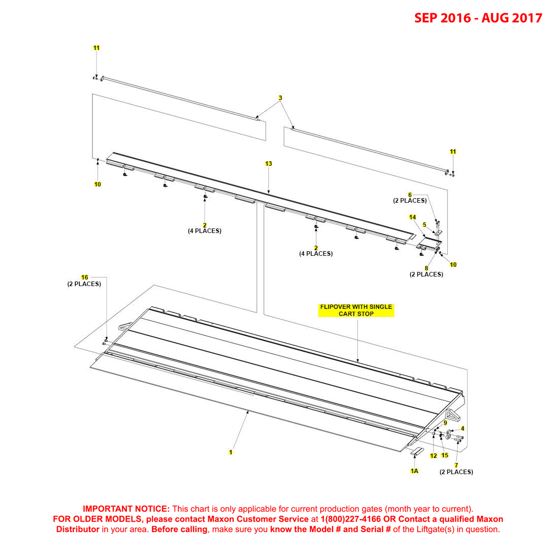 Maxon GPTWR (Sep 2016 - Aug 2017) Flipover With Single Cart Stop Diagram