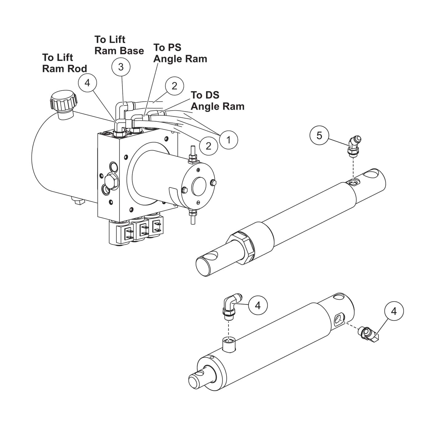 HT Series Hoses and Fittings Diagram
