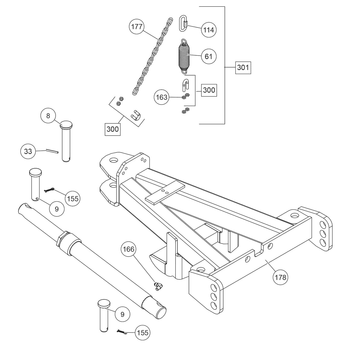 MC Series A-Frame Components Diagram