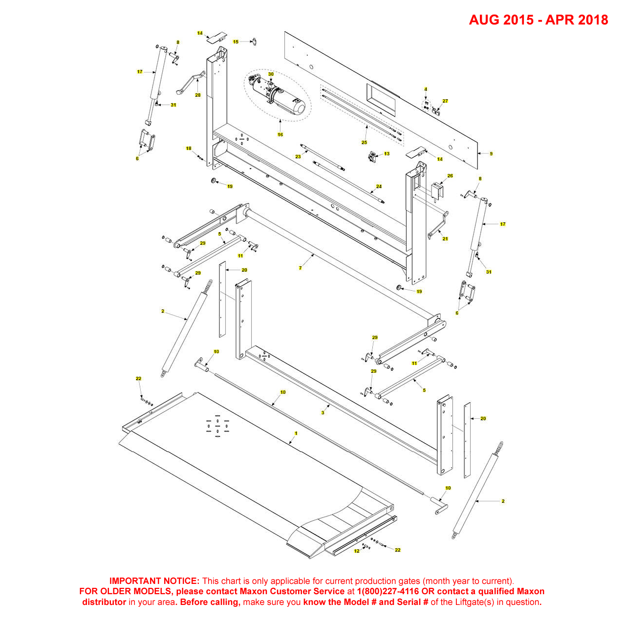 Maxon Me2 C2 Stakebed And Van Body (Aug 2015 - Apr 2018) Diagram