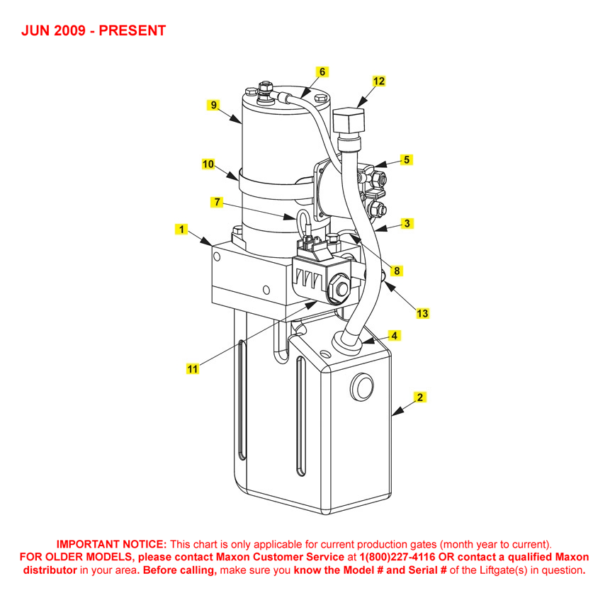 Maxon MM-1300 (Jun 2009 - Present) 12VDC Power Unit Diagram