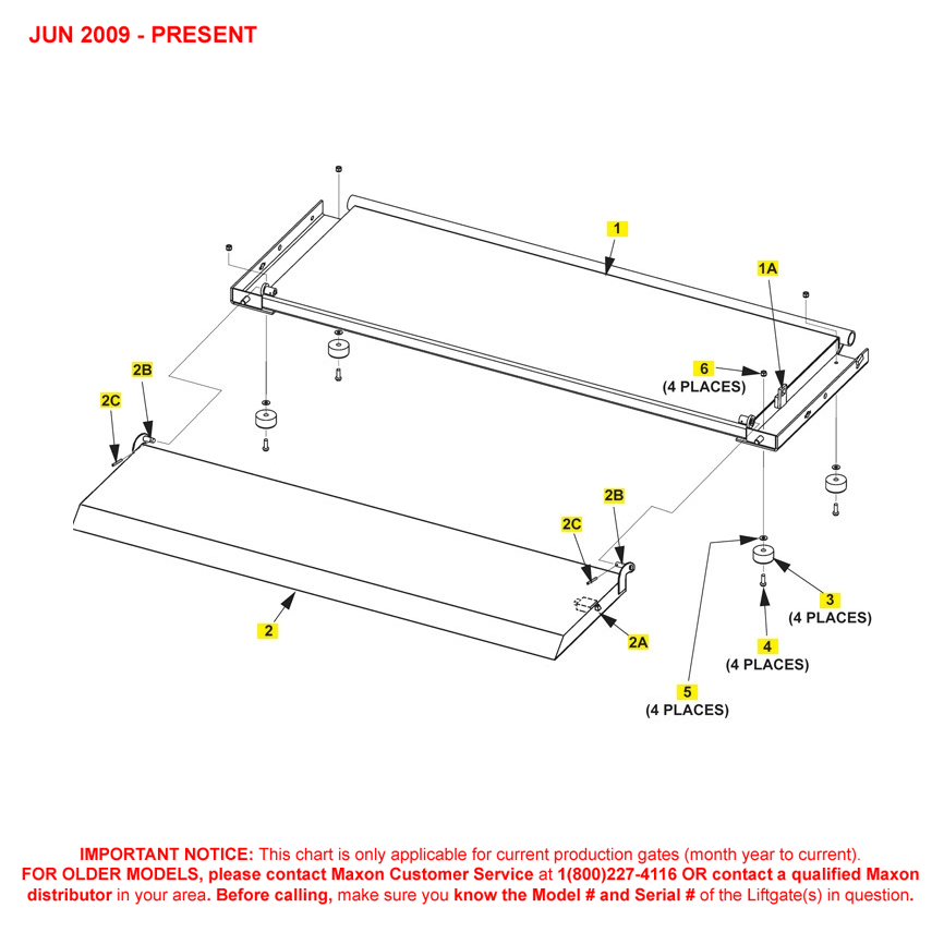 Maxon MM-1300 (Jun 2009 - Present) Steel Platform And Flipover Diagram