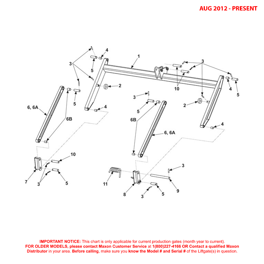Maxon MTB (Aug 2012 - Present) Lift Frame And Parallel Arms Diagram
