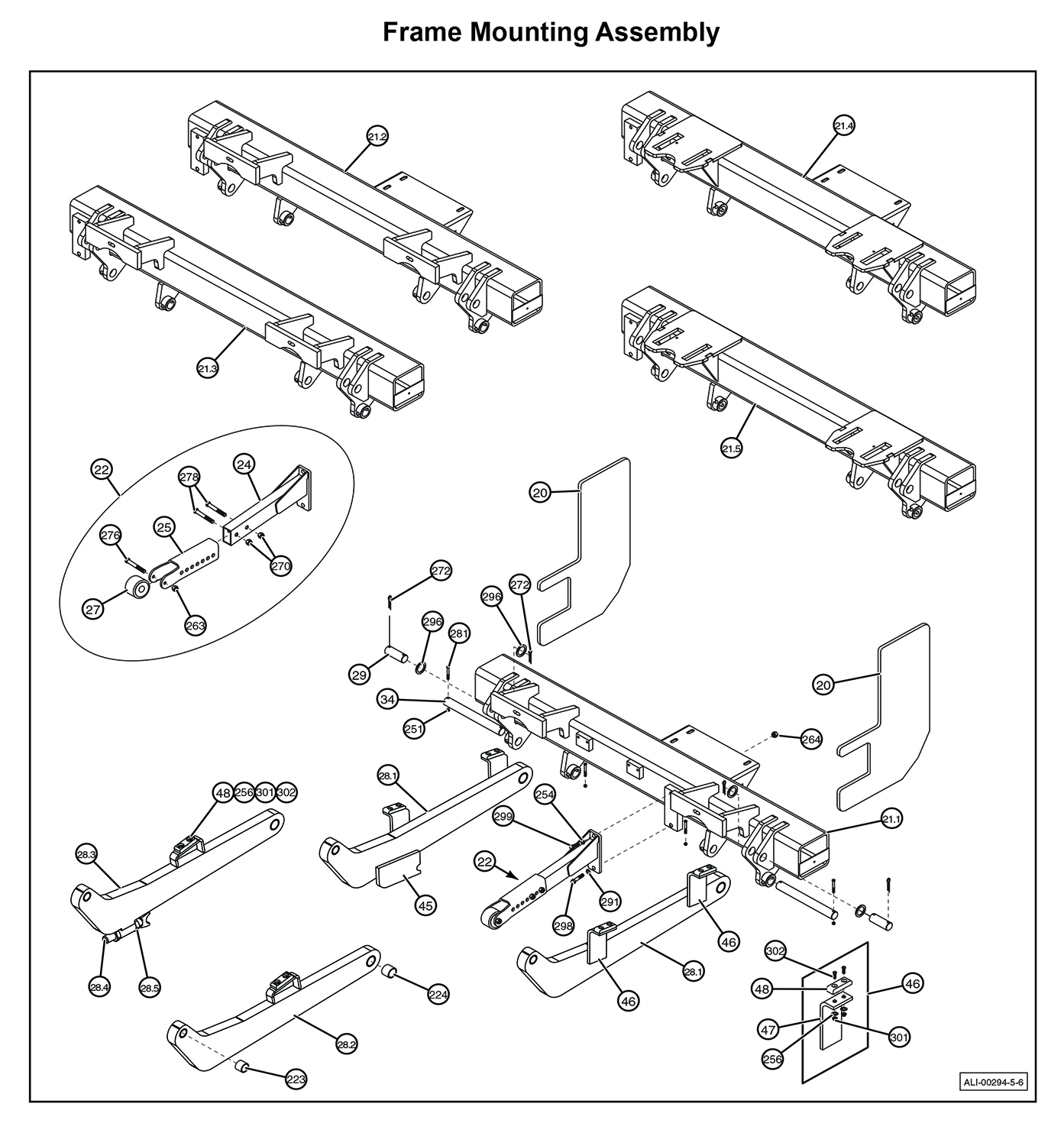 Anthony MTU-GLR-5-6 Frame Mounting Assembly Diagram