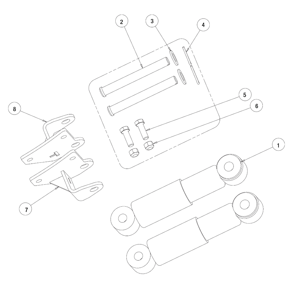 Buyers SnowDogg Discontinued Models EX75-90 Shock Kit Diagram