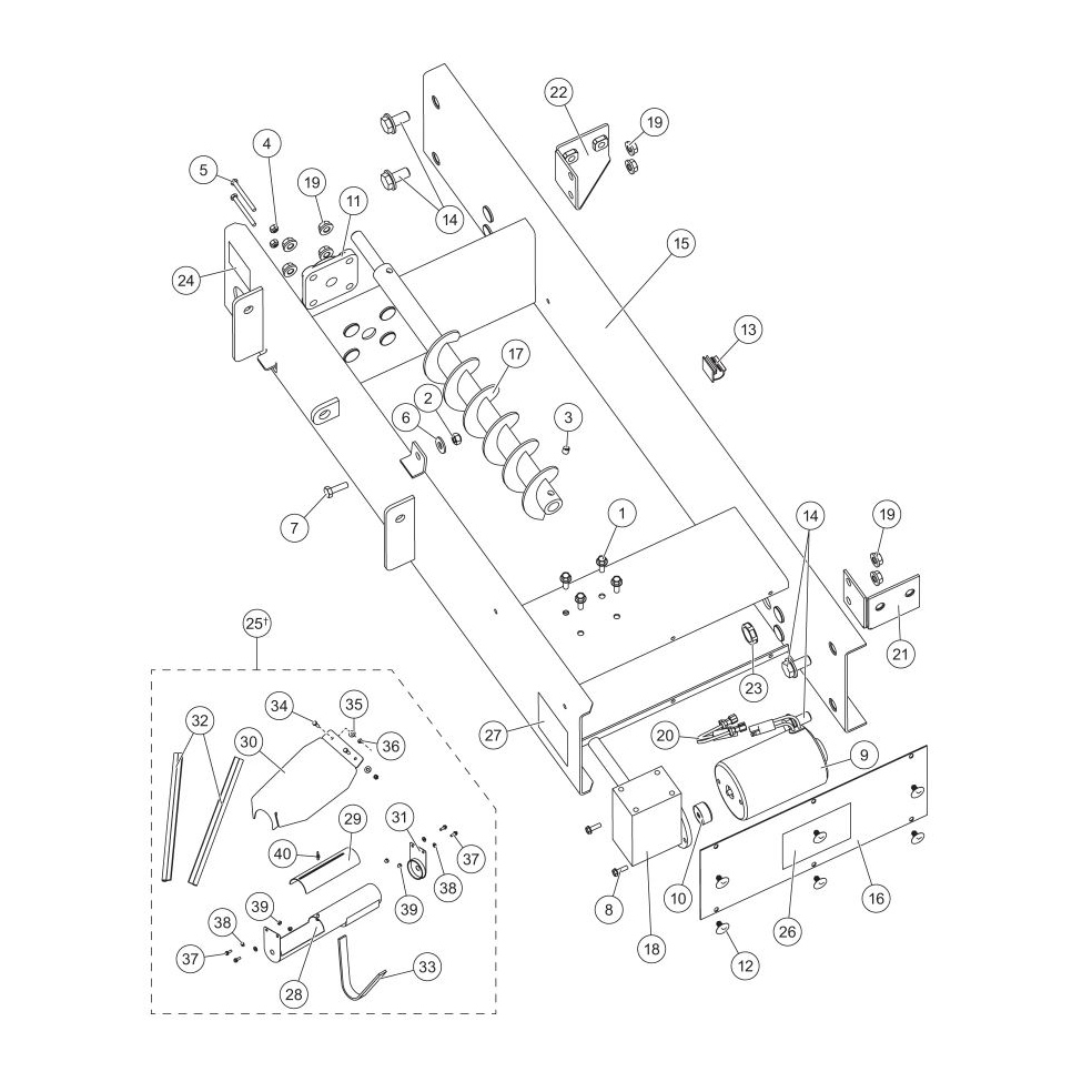 Fisher Poly-Caster UTV Auger Assembly Diagram