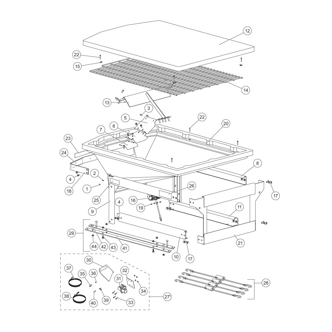Fisher Poly-Caster UTV Frame Assembly Diagram