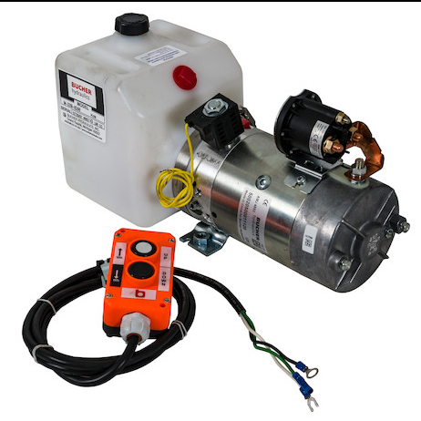 Buyers PU319 - Bucher 3-Way DC Power Unit With Horizontal 0.75 Gallon Poly Reservoir And Electric Controls