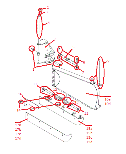 Power-V DXT 10' Blade Half (Left) Diagram