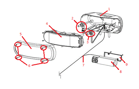 Power-V DXT Headlight (Driver) (103272 & Down) Diagram