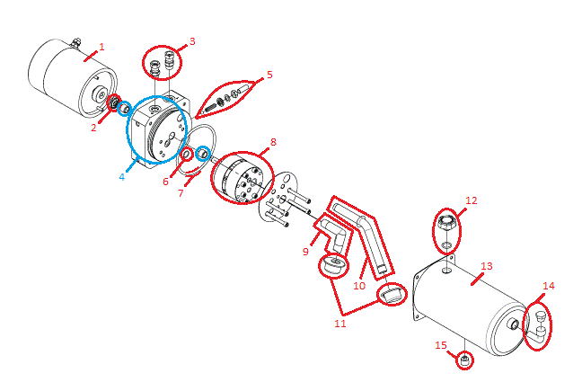 Power-V DXT HYD09322 Motor Kit (97073 & Down) Diagram