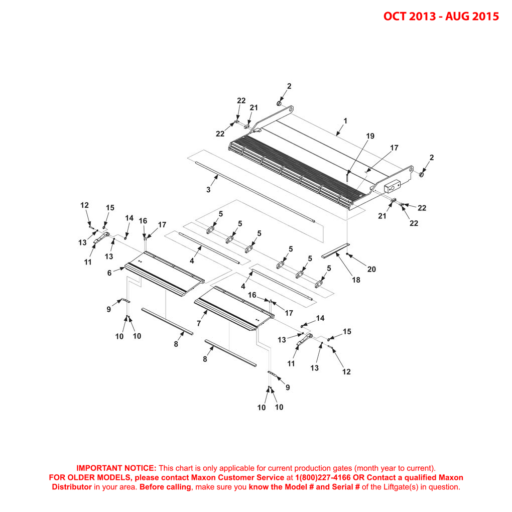 Maxon RA (Oct 2013 - Aug 2015) Flipover Assembly With Dual Retention Ramp Diagram