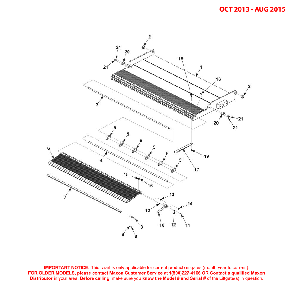 Maxon RA (Oct 2013 - Aug 2015) Flipover Assembly With Single Retention Ramp Diagram