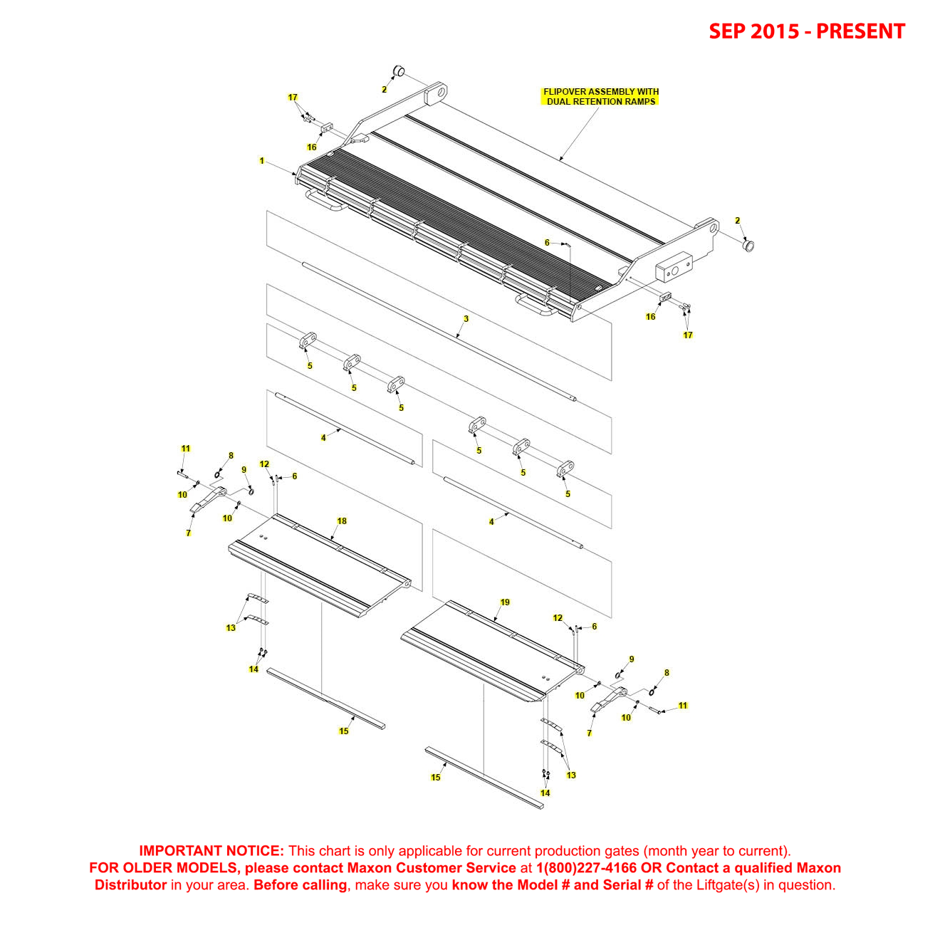 Maxon RA (Sep 2015 - Present) Flipover Assembly With Dual Retention Ramps Diagram