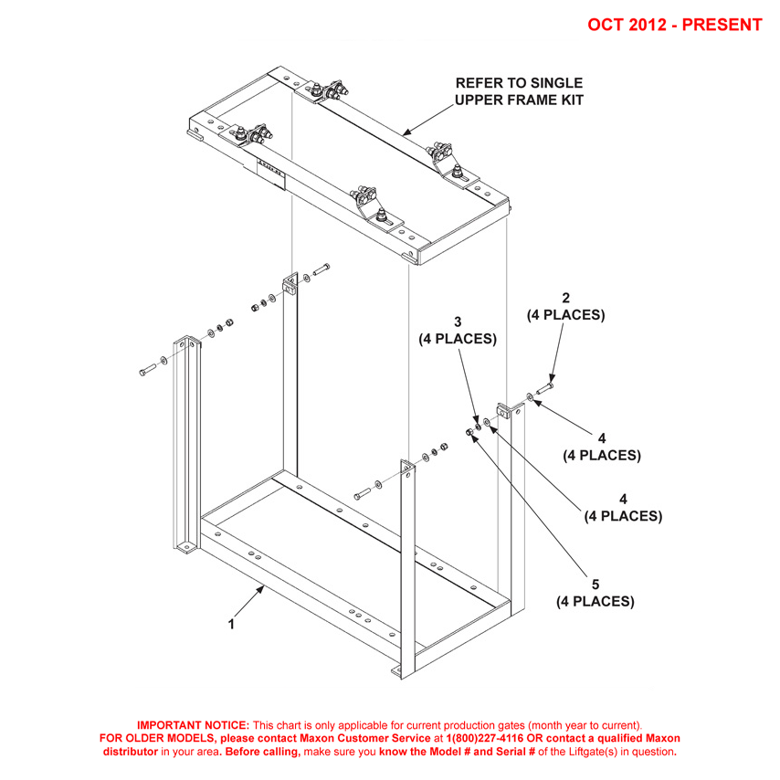 Maxon RC (Oct 2012 - Present) Single Frame Assembly Diagram