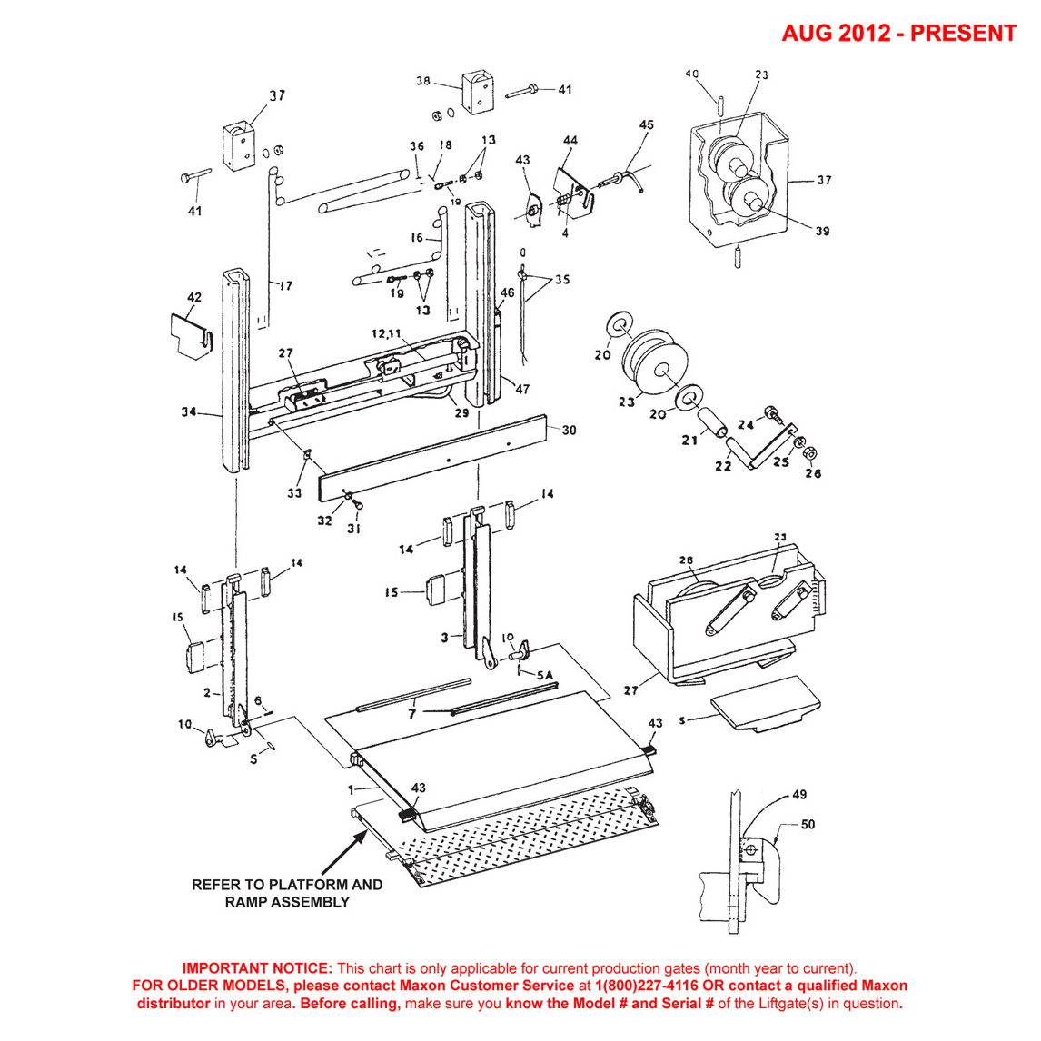 Maxon RCM (Aug 2012 - Present) 1250C AB Main Assembly Diagram (2 OF 2)