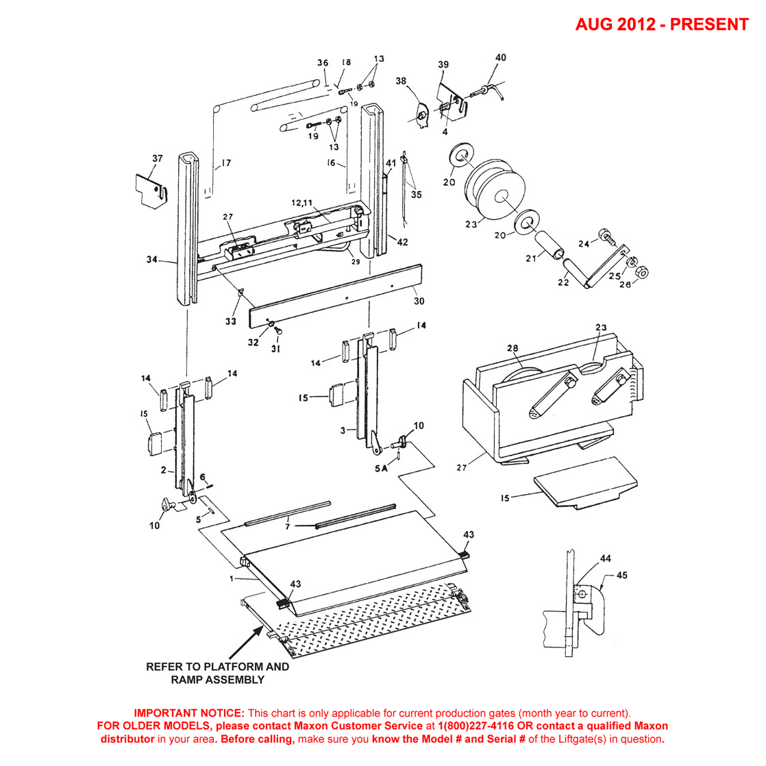 Maxon RCM (Aug 2012 - Present) 1250C Main Assembly Diagram (1 OF 2)