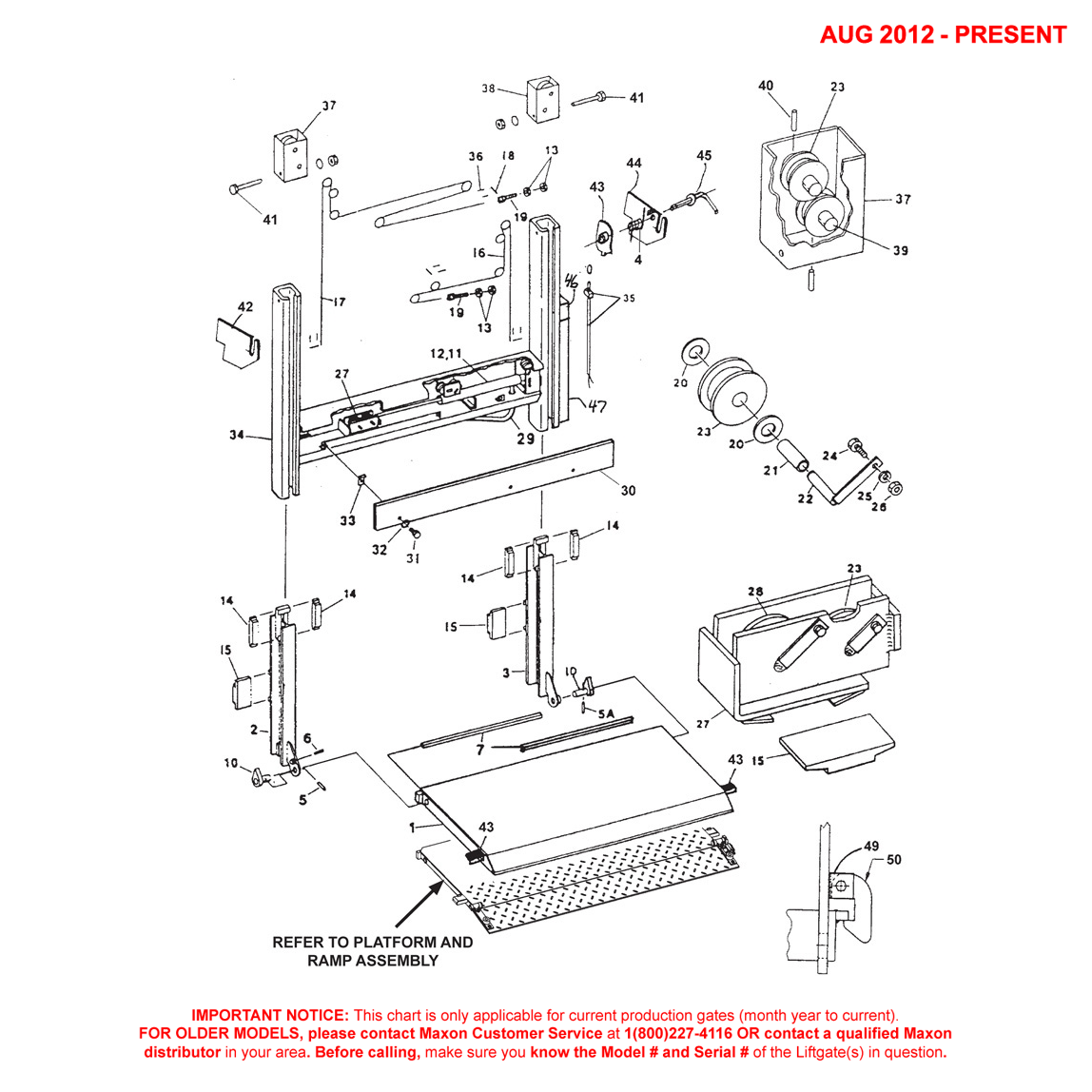Maxon RCM (Aug 2012 - Present) 1600C AB Main Assembly Diagram (2 OF 2)