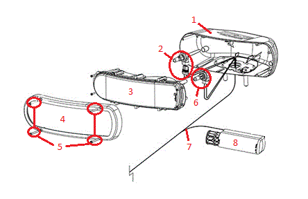Straight Blade RT3 Headlight (Driver) (H3732 & Down) Diagram