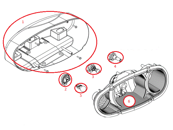 Straight Blade RT3 Headlight (Passenger) (H3732 & Up) Diagram
