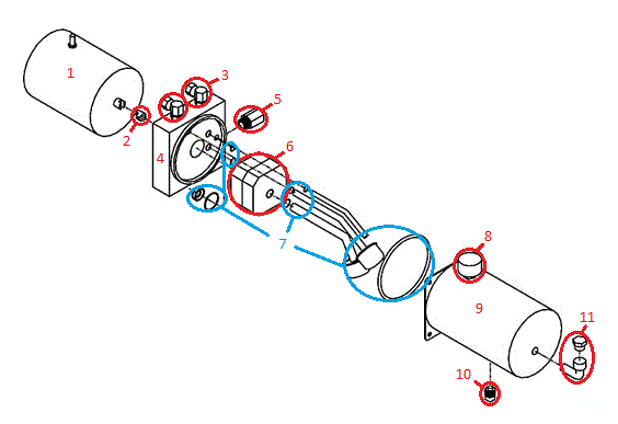 Straight Blade RT3 HYD04807 Motor Kit (97073 & Down) Diagram