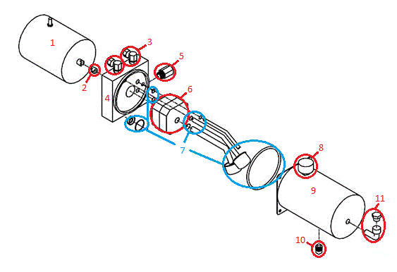 Straight Blade RT3 HYD04807 Motor Kit (97073 & Up) Diagram