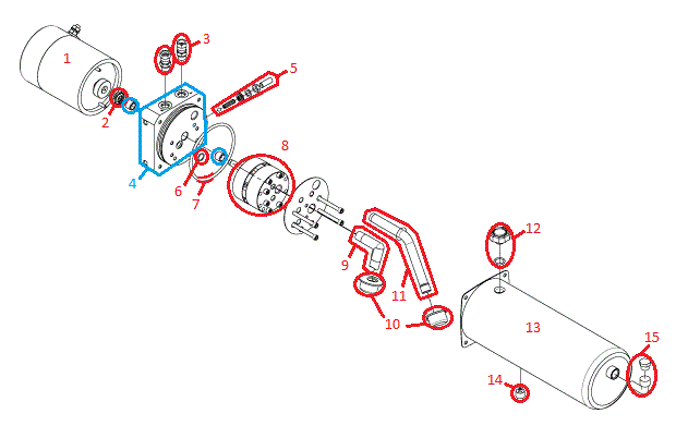 Straight Blade RT3 HYD09333 Motor Kit (97073 & Down) Diagram