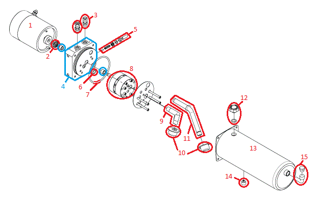 Straight Blade RT3 HYD09333 Motor Kit (97073 & Up) Diagram