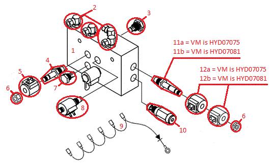 Straight Blade RT3 Valve Assembly (97073 & Up) Diagram
