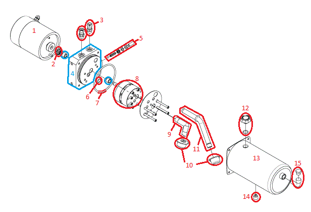 Straight Blade RT3 HYD09322 Motor Kit Diagram