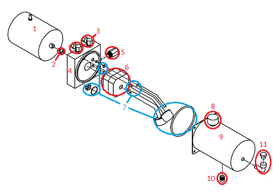 Straight Blade RT2 HYD01710 Motor Kit Diagram