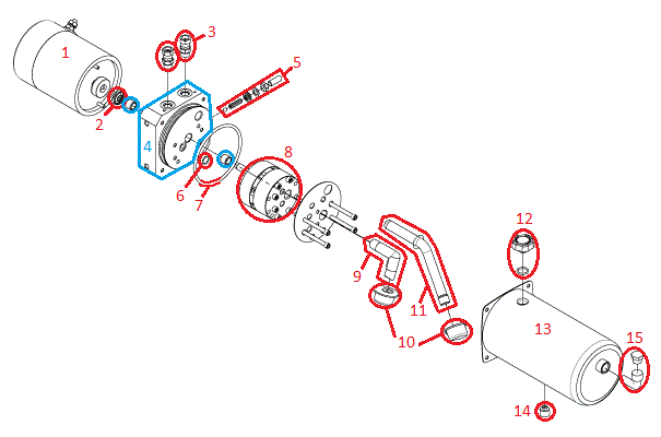 Straight Blade RT2 HYD09322 Motor Kit Diagram