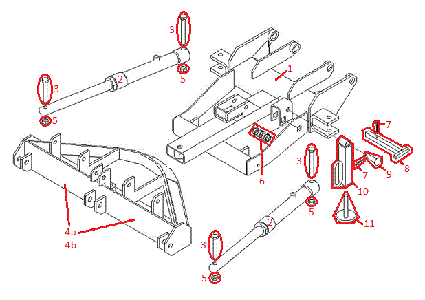 Straight Blade RT2 Pushframe Assembly Diagram