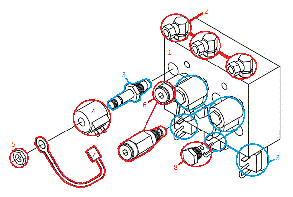 Straight Blade RT2 Valve Assembly Diagram