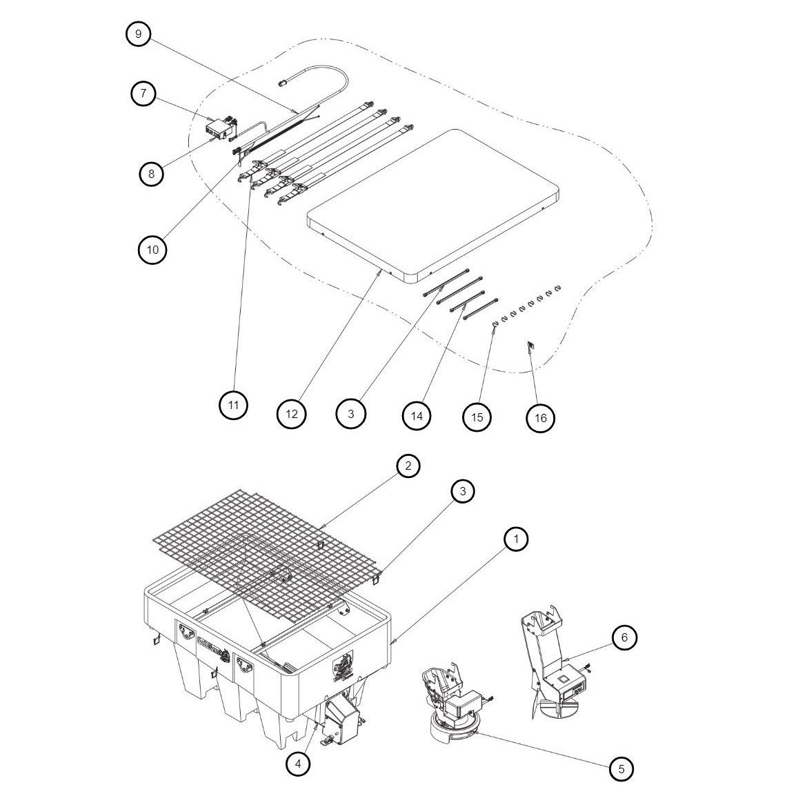SaltDogg SHPE1000/X Main Assembly Diagram