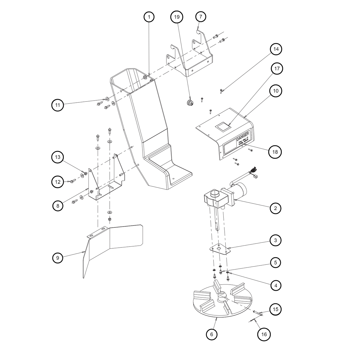 SaltDogg SHPE2000X Extended Length Chute Assembly Diagram