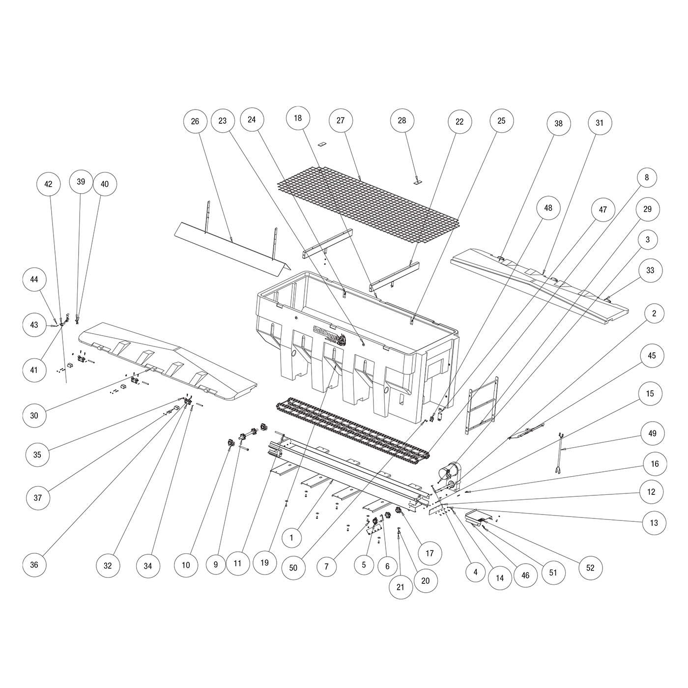 SaltDogg SHPE3000CH Hopper Assembly Diagram