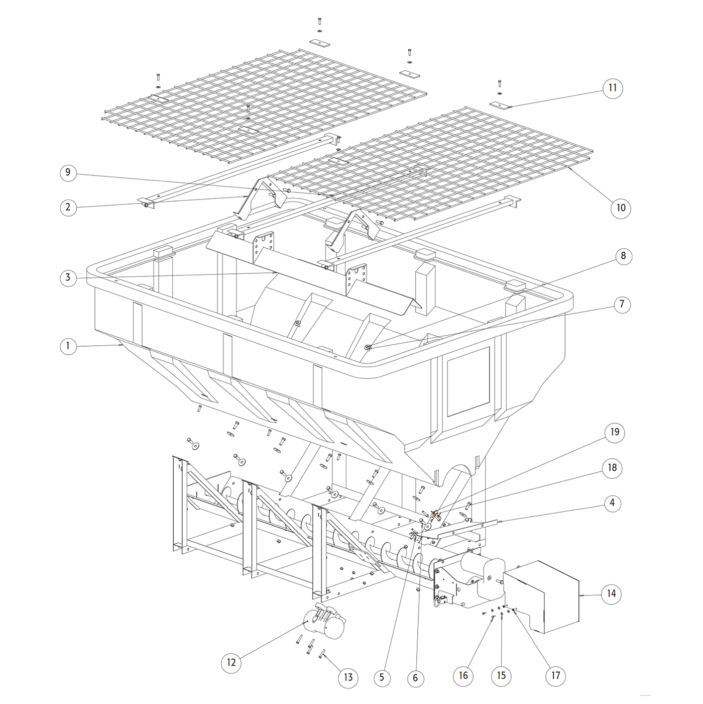 SaltDogg SHPE4000 Hopper Assembly Diagram