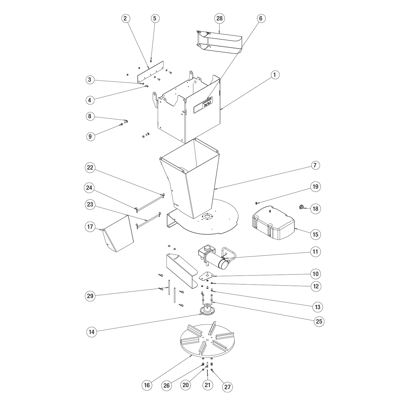 SaltDogg SHPE4000CH Chute Assembly Diagram