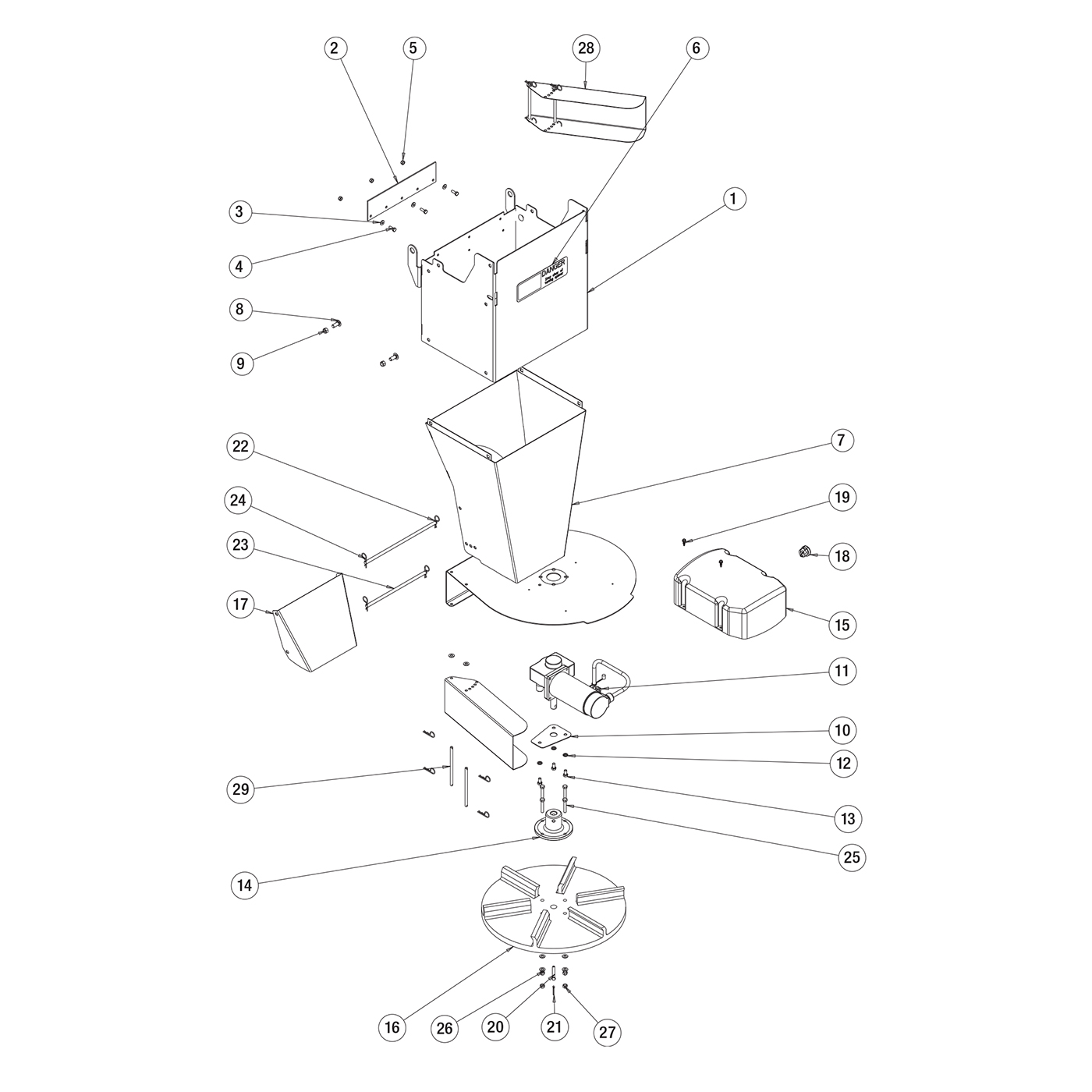 SaltDogg SHPE6000CH Chute Assembly Diagram