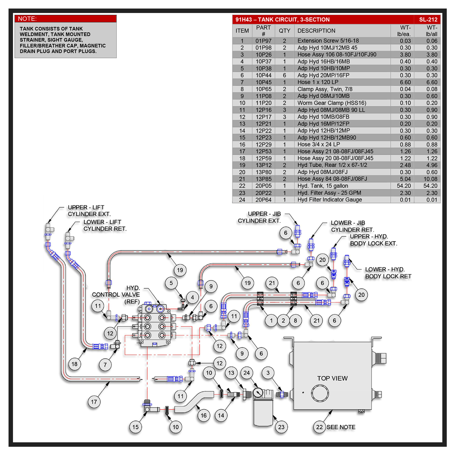 Swaploader SL-212 Three-Section Tank Circuit Diagram