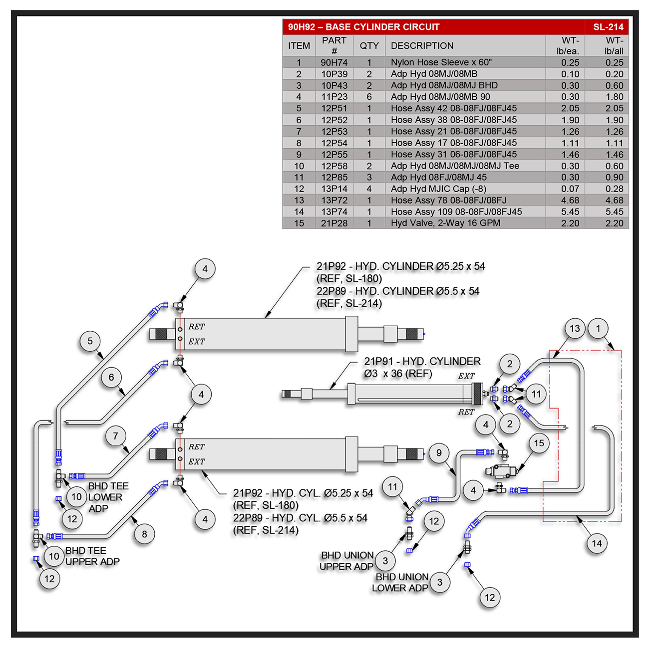 Swaploader SL-214 Base Cylinder Circuit Diagram